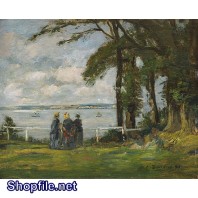 Tranh sơn dầu cây che bóng mát